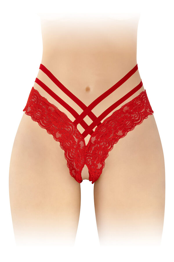 Tanga ouvert - Anne - Rouge