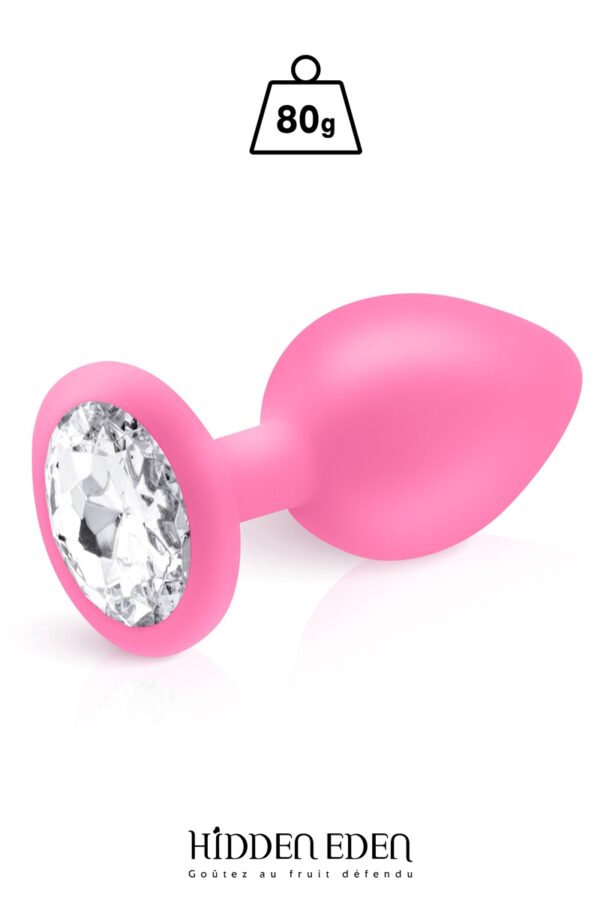 Plug bijou silicone L - rose