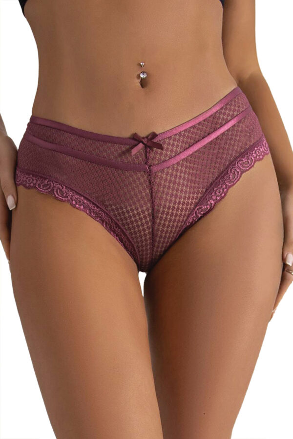 Tanga dentelle - bordeaux