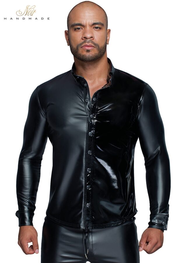 Chemise wetlook et vinyle - H064