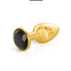 Plug bijou aluminium - or et noir - S