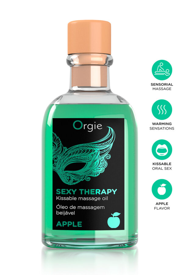 Huile de massage embrassable Sexy Therapy Pomme + plume