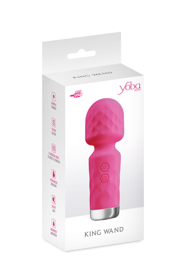 Mini vibromasseur - King Wand rose – Image 2