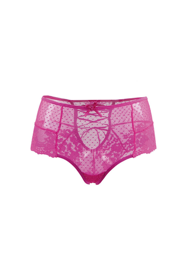 Tanga sexy à laçage - Rose – Image 3