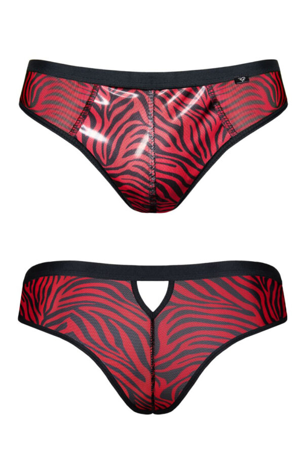 Slip type brésilien zébré rouge et noir – Image 3