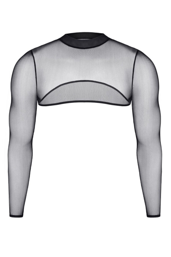 Crop top tulle noir transparent – Image 3