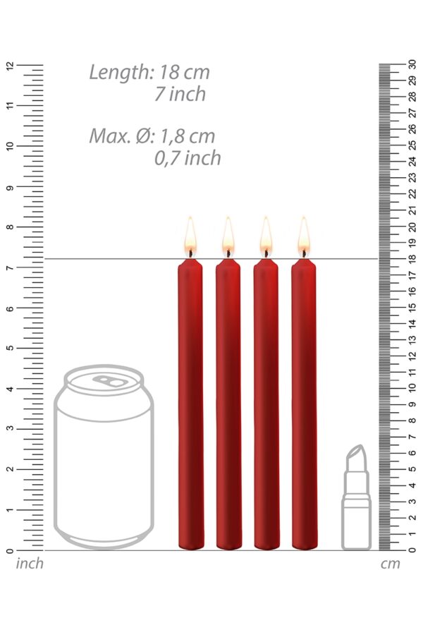 4 bougies basses températures L - rouge – Image 3