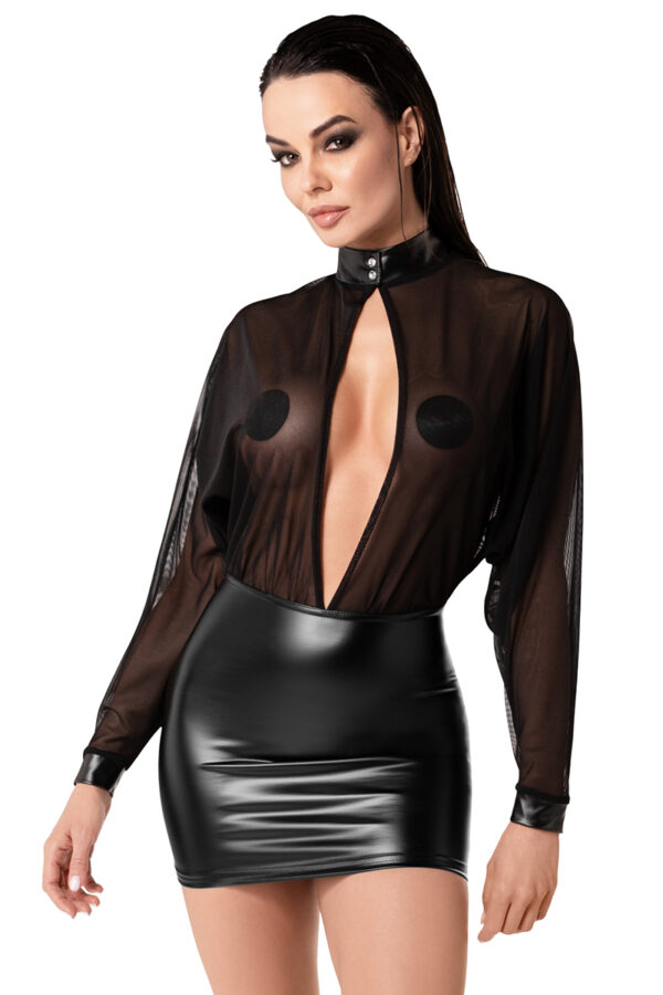 Mini robe - Opium F348 - wetlook et tulle