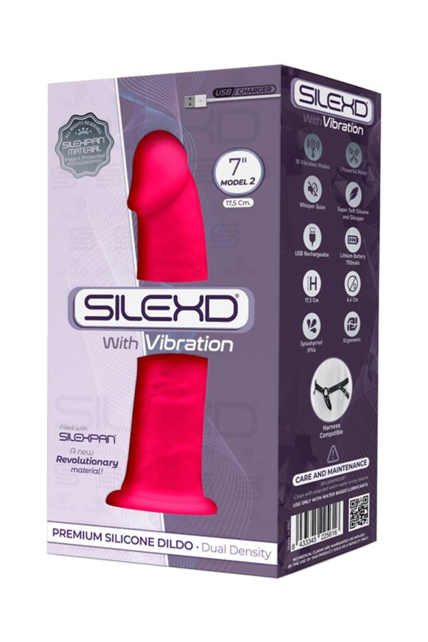 Vibromasseur double densité rose 17,5 cm - SilexD – Image 2