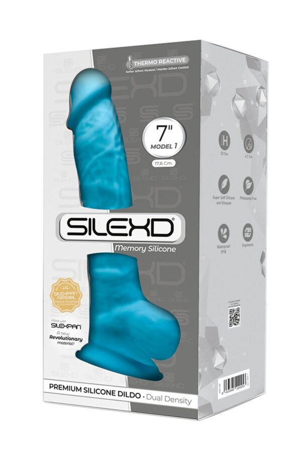 Gode double densité bleu 17,5 cm - SilexD – Image 2