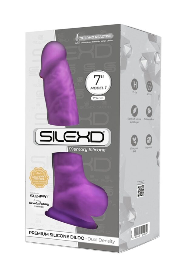 Gode double densité violet 17,5 cm - SilexD – Image 2