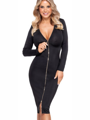 Robe noire midi à manches longues -  Cotelly Party